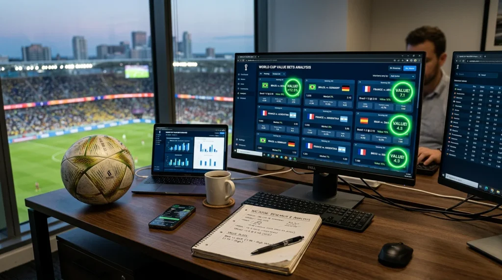 Football betting analysis showing value odds for World Cup 2026 markets